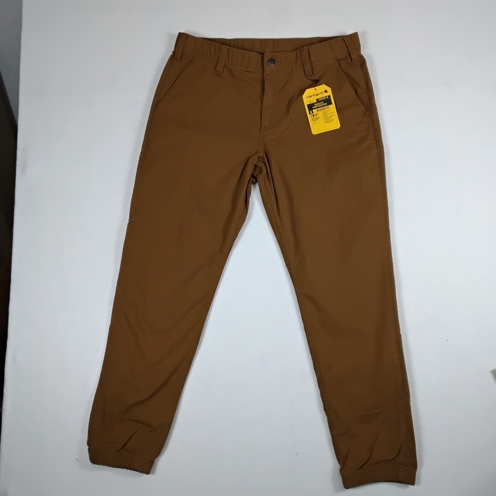 Carhartt Rugged Flex Canvas Jogger Pants Mens 34x30 Brown Relaxed Fit BN6889